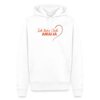 LiebeDich Amalia - Männer Premium Bio Hoodie - Weiß - Vorne - Nico (187cm)