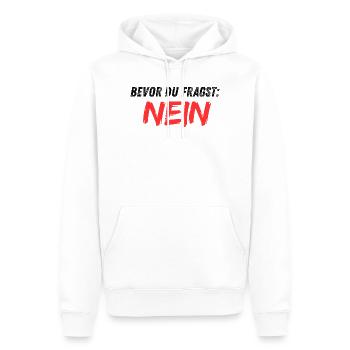 Bevor_du_fragst_NEIN - Sweat à capuche Premium bio Homme - blanc - Devant - Nico (187cm)