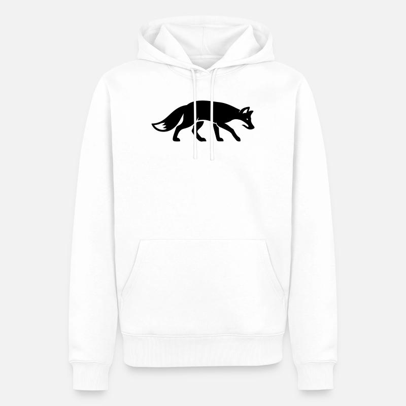 Fuchs Tier - Männer Premium Bio Hoodie - Weiß