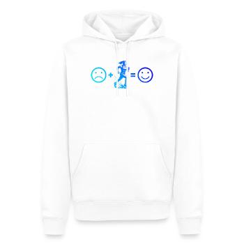 Motif emblématique de la course - Sweat à capuche Premium bio Homme - blanc - Devant - Nico (187cm)