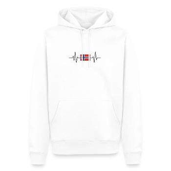 Drapeau Norvégien du battement de cœur - Sweat à capuche Premium bio Homme - blanc - Devant - Nico (187cm)
