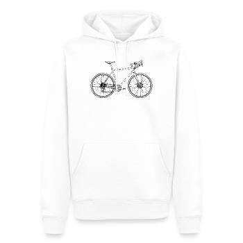 Rennrad Minimal Art Retro – Geschwindigkeit pur - Männer Premium Bio Hoodie - Weiß - Vorne - Nico (187cm)