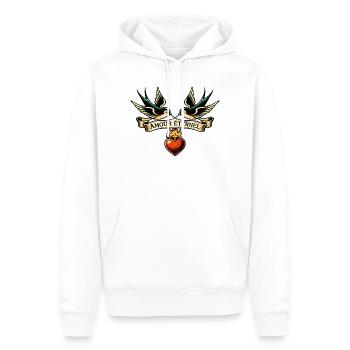 Amour Éternel Ailes et Cœur - Sweat à capuche Premium bio Homme - blanc - Devant - Nico (187cm)