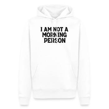 Je ne suis pas une personne du matin – Morgenmuffel Spruch - Sweat à capuche Premium bio Homme - blanc - Devant - Nico (187cm)