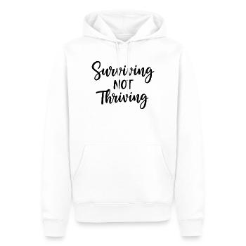 Surviving Not Thriving – Ehrlicher Spruch - Männer Premium Bio Hoodie - Weiß - Vorne - Nico (187cm)