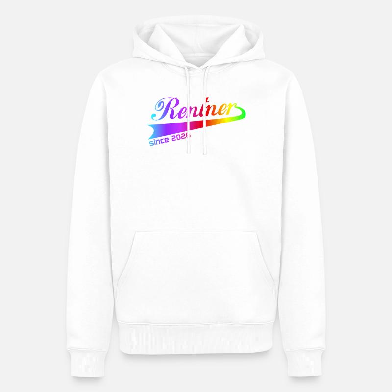 Rentner 2026 Ruhestand Rentner Pullover, Kappe - Männer Premium Bio Hoodie - Weiß