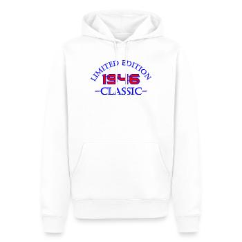 Édition Limitée Classique 1946 - Sweat à capuche Premium bio Homme - blanc - Devant - Nico (187cm)