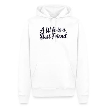 Meine Frau ist eine beste Freundin - Männer Premium Bio Hoodie - Weiß - Vorne - Nico (187cm)