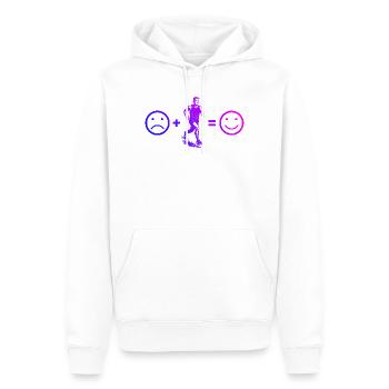 Characterful running design - Men’s Premium Organic Hoodie - white - Front - Nico (187cm)