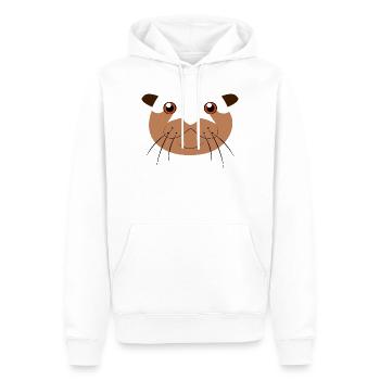 Costume DIY paresseux avec visage de loutre - Sweat à capuche Premium bio Homme - blanc - Devant - Nico (187cm)