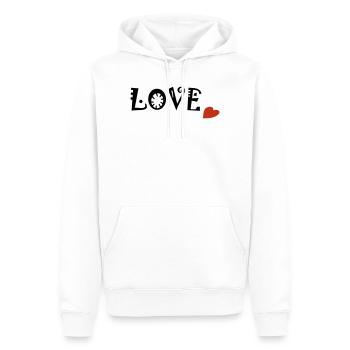 Love - Men’s Premium Organic Hoodie - white - Front - Nico (187cm)