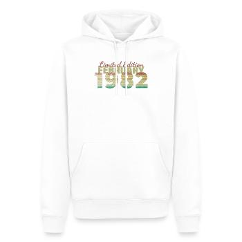 44e anniversaire Édition Limitée (SCR) 02/1982 - Sweat à capuche Premium bio Homme - blanc - Devant - Nico (187cm)