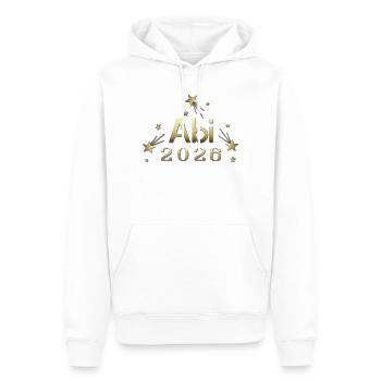 Abi 2026 goldenes Abi Design Abitur Matura 2026 - Männer Premium Bio Hoodie - Weiß - Vorne - Nico (187cm)