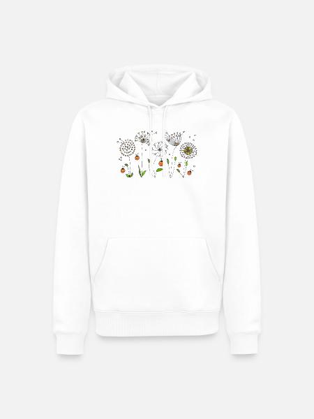 Fleur - Sweat à capuche Premium bio Homme - blanc