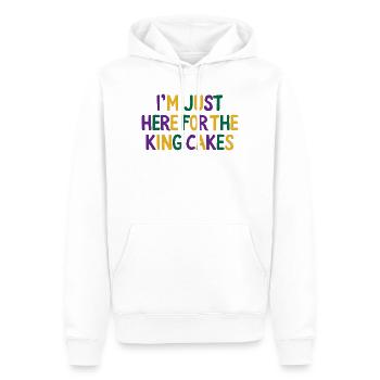 I'm Just Here for the King Cakes Mardi Gras Fun - Men’s Premium Organic Hoodie - white - Front - Nico (187cm)