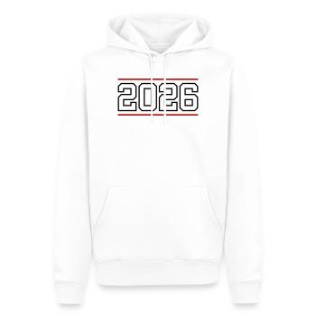 2026 Linie - Männer Premium Bio Hoodie - Weiß - Vorne - Nico (187cm)