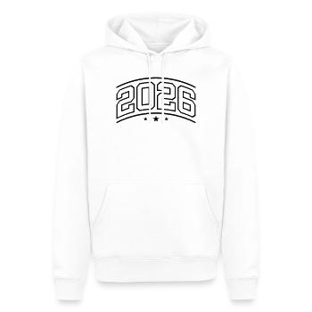 2026 Element - Men’s Premium Organic Hoodie - white - Front - Nico (187cm)