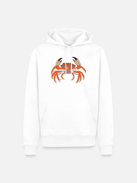 Crab Print - Men’s Premium Organic Hoodie - white