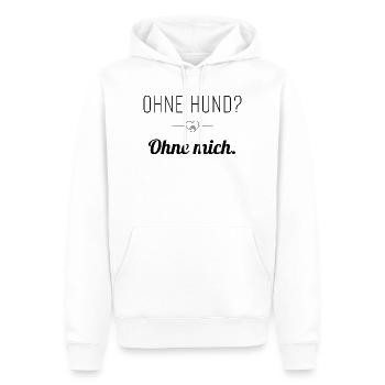 Ohne Hund? Ohne mich. Statement für Hundeliebhaber - Männer Premium Bio Hoodie - Weiß - Vorne - Nico (187cm)