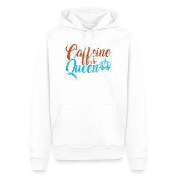 Die koffeinhaltige Kaffeekönigin - Männer Premium Bio Hoodie - Weiß - Vorne - Nico (187cm)