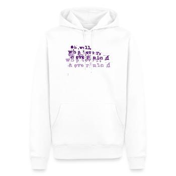 Purple Grunge Typographic Burst – egal. - Männer Premium Bio Hoodie - Weiß - Vorne - Nico (187cm)
