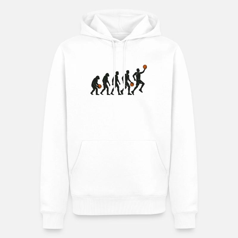 Évolution du joueur de basket - Sweat à capuche Premium bio Homme - blanc