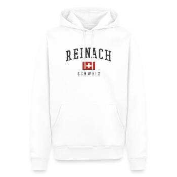Reinach Schweiz Logo Kreuz - Männer Premium Bio Hoodie - Weiß - Vorne - Nico (187cm)