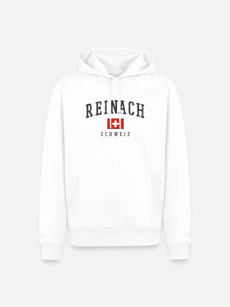 Reinach Schweiz Logo Kreuz - Männer Premium Bio Hoodie - Weiß