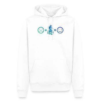 Conception simple et intemporelle du VTT - Sweat à capuche Premium bio Homme - blanc - Devant - Nico (187cm)