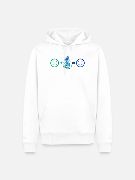 Simple mountain bike timeless design - Men’s Premium Organic Hoodie - white