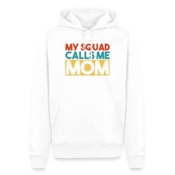 Ma brigade m’appelle maman Typographie rétro - Sweat à capuche Premium bio Homme - blanc - Devant - Nico (187cm)