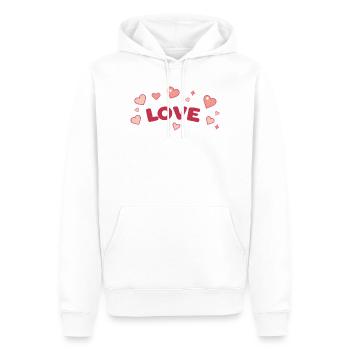 Amour et Cœurs Doux Dessin Animé - Sweat à capuche Premium bio Homme - blanc - Devant - Nico (187cm)