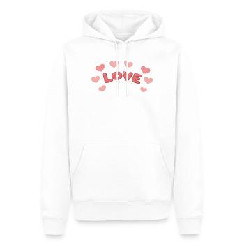 Liebe 3D-Briefe und Herzen - Männer Premium Bio Hoodie - Weiß - Vorne - Nico (187cm)