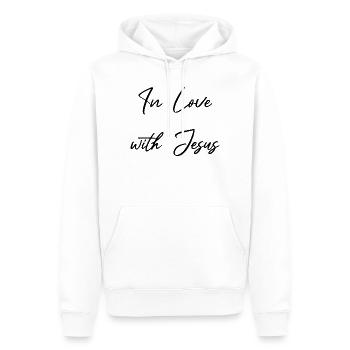 Amoureux de Jésus, sauvé par la grâce Aimé - Sweat à capuche Premium bio Homme - blanc - Devant - Nico (187cm)