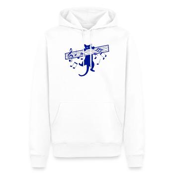 Niedliche Katze Musik Musiker Musikinstrument - Männer Premium Bio Hoodie - Weiß - Vorne - Nico (187cm)