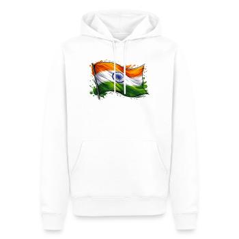 Drapeau indien - Sweat à capuche Premium bio Homme - blanc - Devant - Nico (187cm)