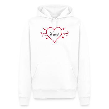 Cadeau de la Saint-Valentin en cœur rouge - Sweat à capuche Premium bio Homme - blanc - Devant - Nico (187cm)