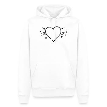 Black Heart Valentinstagsgeschenk - Männer Premium Bio Hoodie - Weiß - Vorne - Nico (187cm)