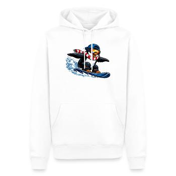 Pinguin Boarder Wintersport - Männer Premium Bio Hoodie - Weiß - Vorne - Nico (187cm)