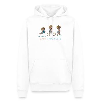 Petit Triathlète en Plein Air - Sweat à capuche Premium bio Homme - blanc - Devant - Nico (187cm)