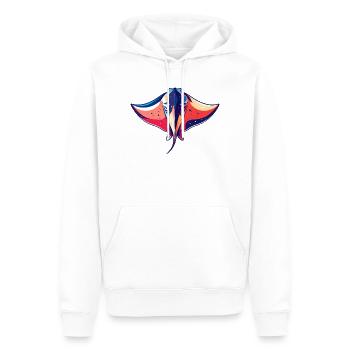 Colorful Manta Rays Graphic Sea Creatures Motif - Men’s Premium Organic Hoodie - white - Front - Nico (187cm)