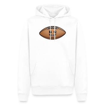 Lächelnder Kuschelball Cartoon-Football - Männer Premium Bio Hoodie - Weiß - Vorne - Nico (187cm)