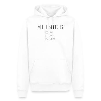 Alles, was ich brauche, ist Kaffee - Männer Premium Bio Hoodie - Weiß - Vorne - Nico (187cm)