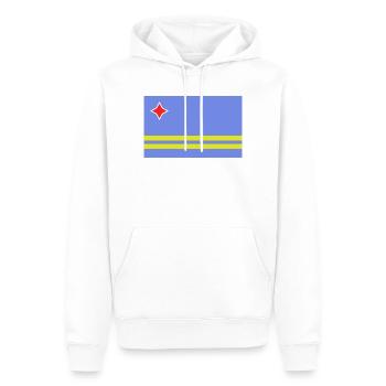Drapeau d’Aruba - Sweat à capuche Premium bio Homme - blanc - Devant - Nico (187cm)