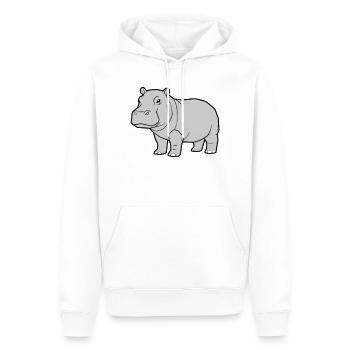 Nilpferd Stehend Comic Tier Zoo - Männer Premium Bio Hoodie - Weiß - Vorne - Nico (187cm)