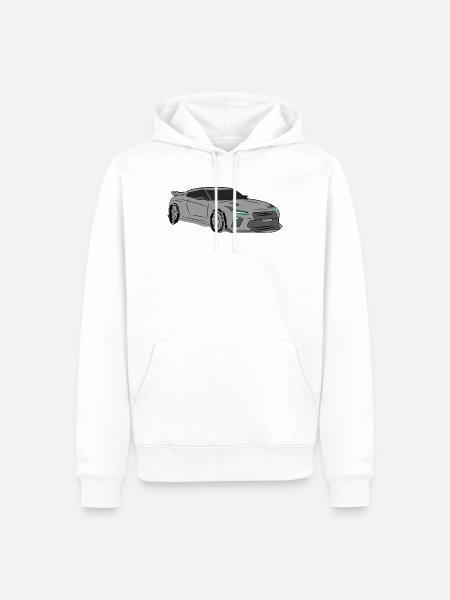 Sportwagen Silhouette Neon Highlights - Männer Premium Bio Hoodie - Weiß
