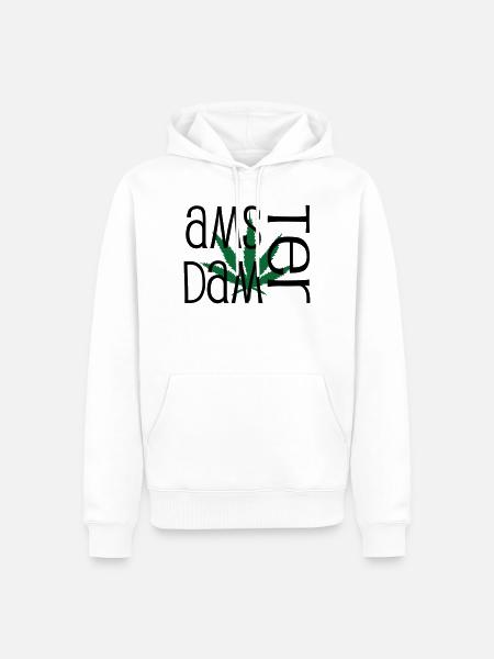 Amsterdam - Cannabis - Weed - Men’s Premium Organic Hoodie - white