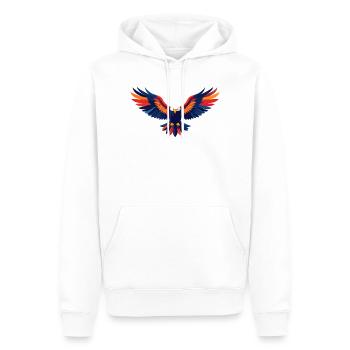 Motif coloré d’aigle volant Ailes déployées d’aigle - Sweat à capuche Premium bio Homme - blanc - Devant - Nico (187cm)