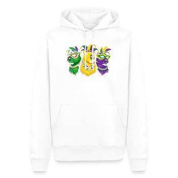 Festival du Masque de Capybara en Trio Mardi Gras - Sweat à capuche Premium bio Homme - blanc - Devant - Nico (187cm)