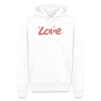 Love Pink Kalligraphie-Pinsel - Männer Premium Bio Hoodie - Weiß - Vorne - Nico (187cm)